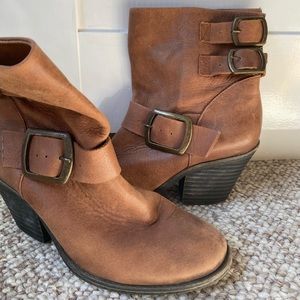 Lucky brand brown ankle booties